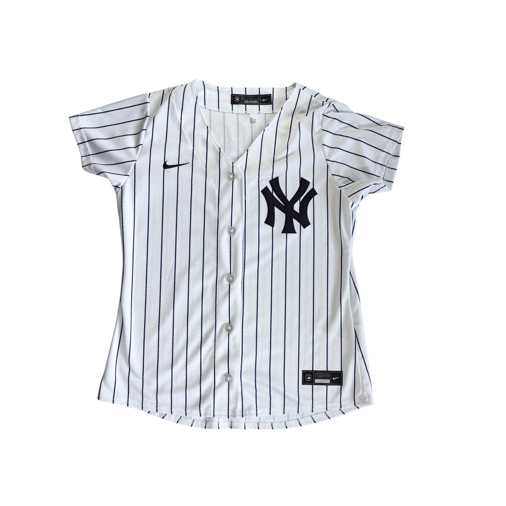 Nike New York Yankees Anthony Volpe 11 Pinstripe Jersey Womens Medium White Navy